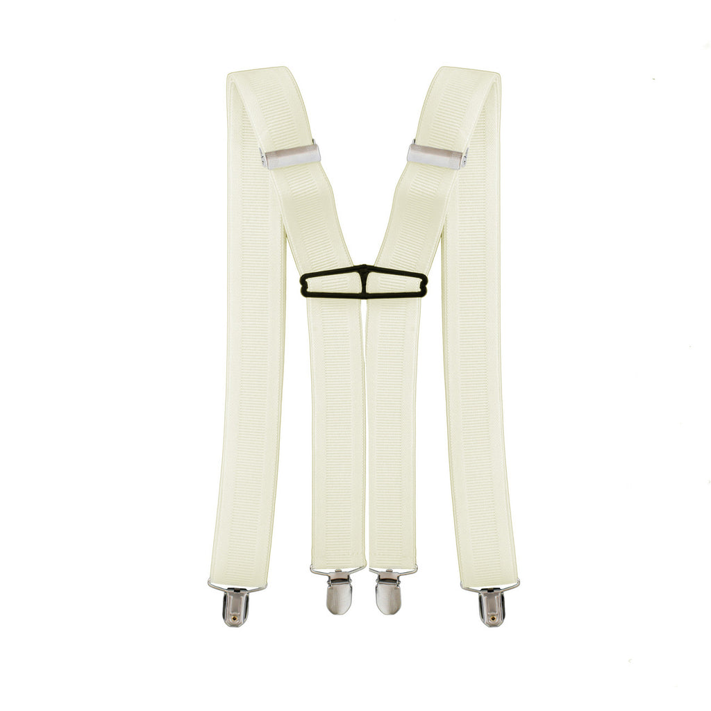 X-Shaped Ivory Braces with Clip On - 35mm