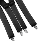 X-Shaped Black Braces with Clip On - 35mm