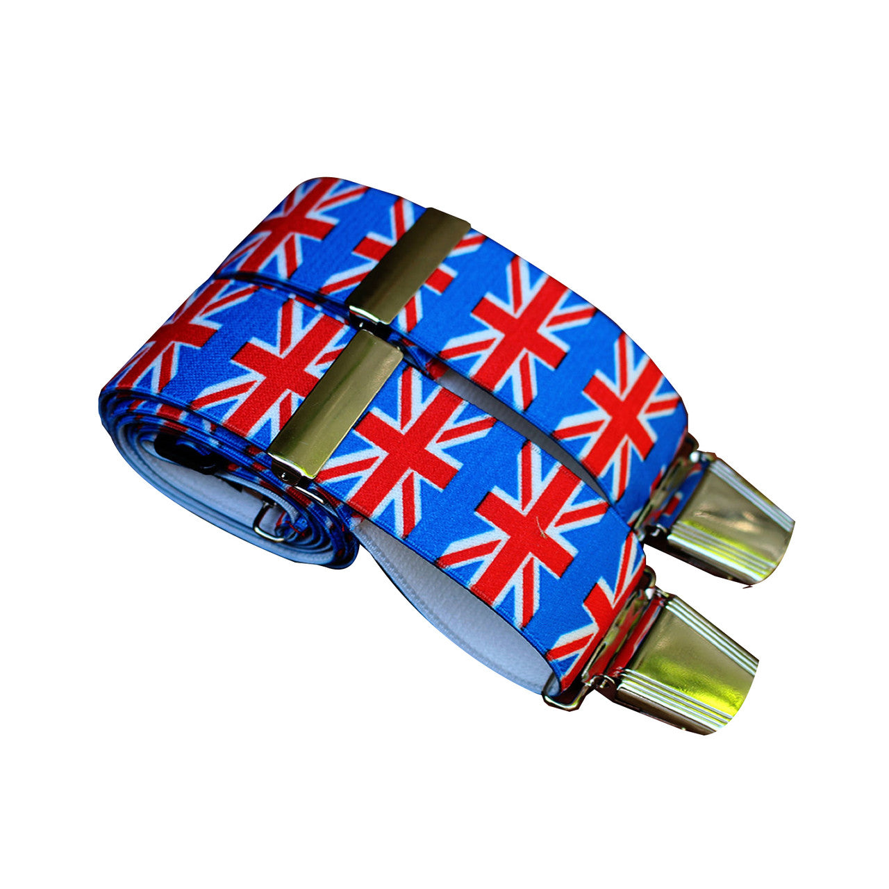 X-Shaped Union Jack Braces with Clip On - 35mm