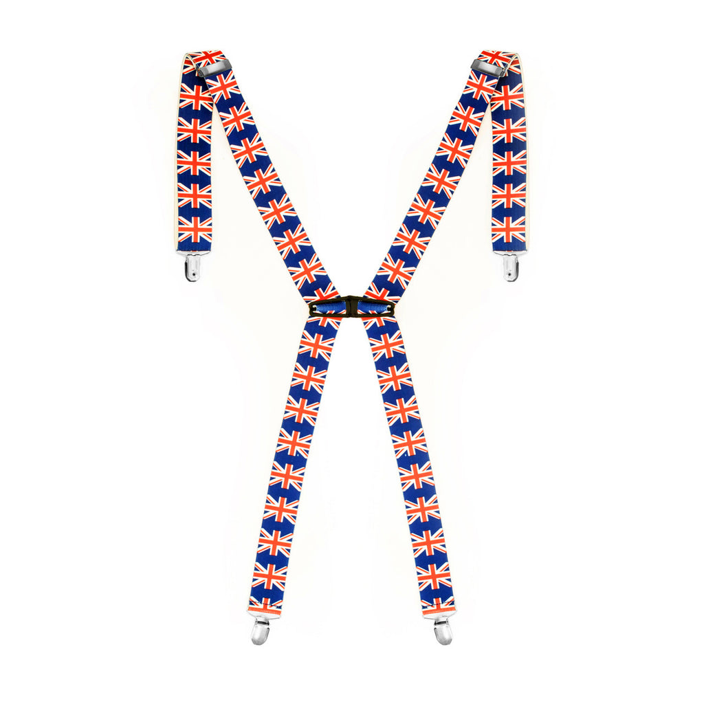 X-Shaped Union Jack Braces with Clip On - 35mm