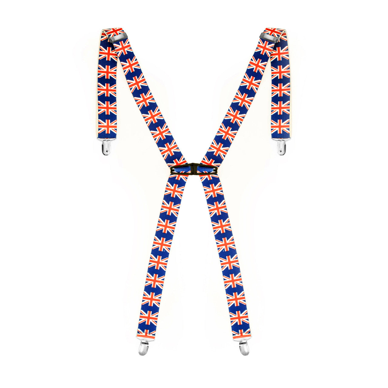 X-Shaped Union Jack Braces with Clip On - 35mm