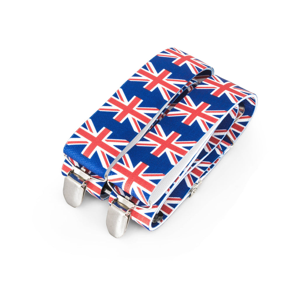 X-Shaped Union Jack Braces with Clip On - 35mm