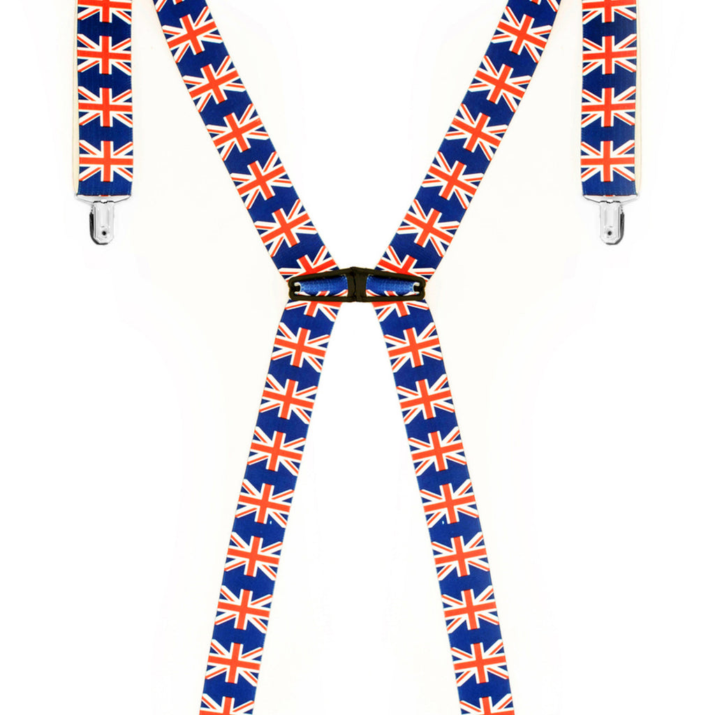 X-Shaped Union Jack Braces with Clip On - 35mm