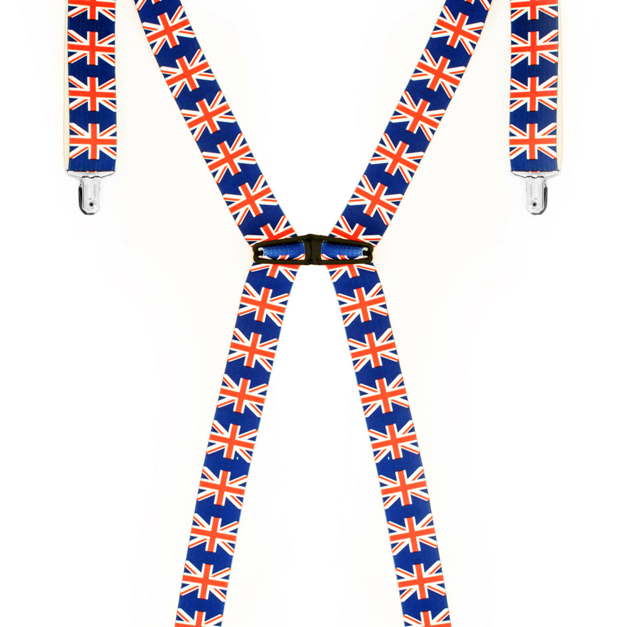 X-Shaped Union Jack Braces with Clip On - 35mm