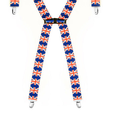X-Shaped Union Jack Braces with Clip On - 35mm
