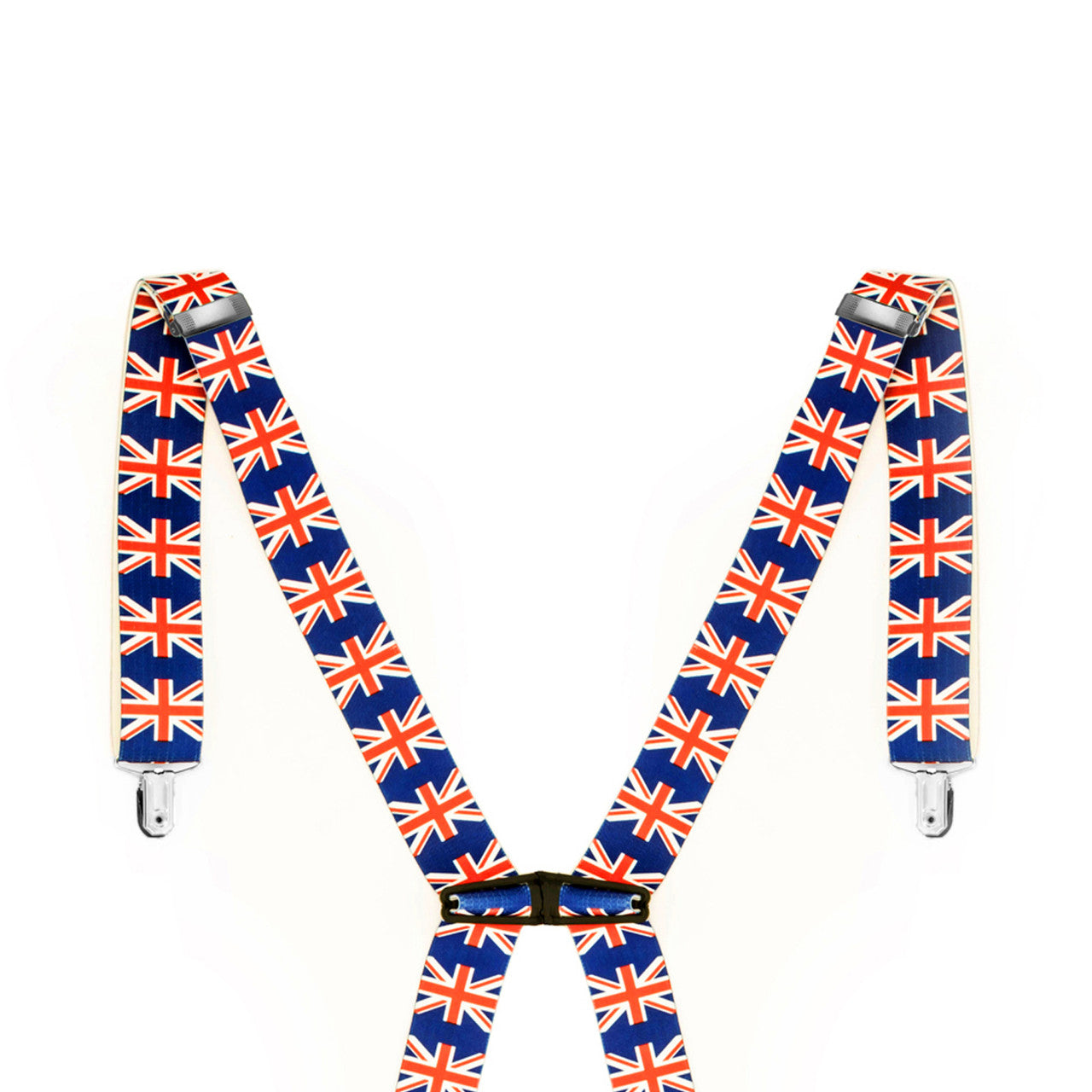 X-Shaped Union Jack Braces with Clip On - 35mm