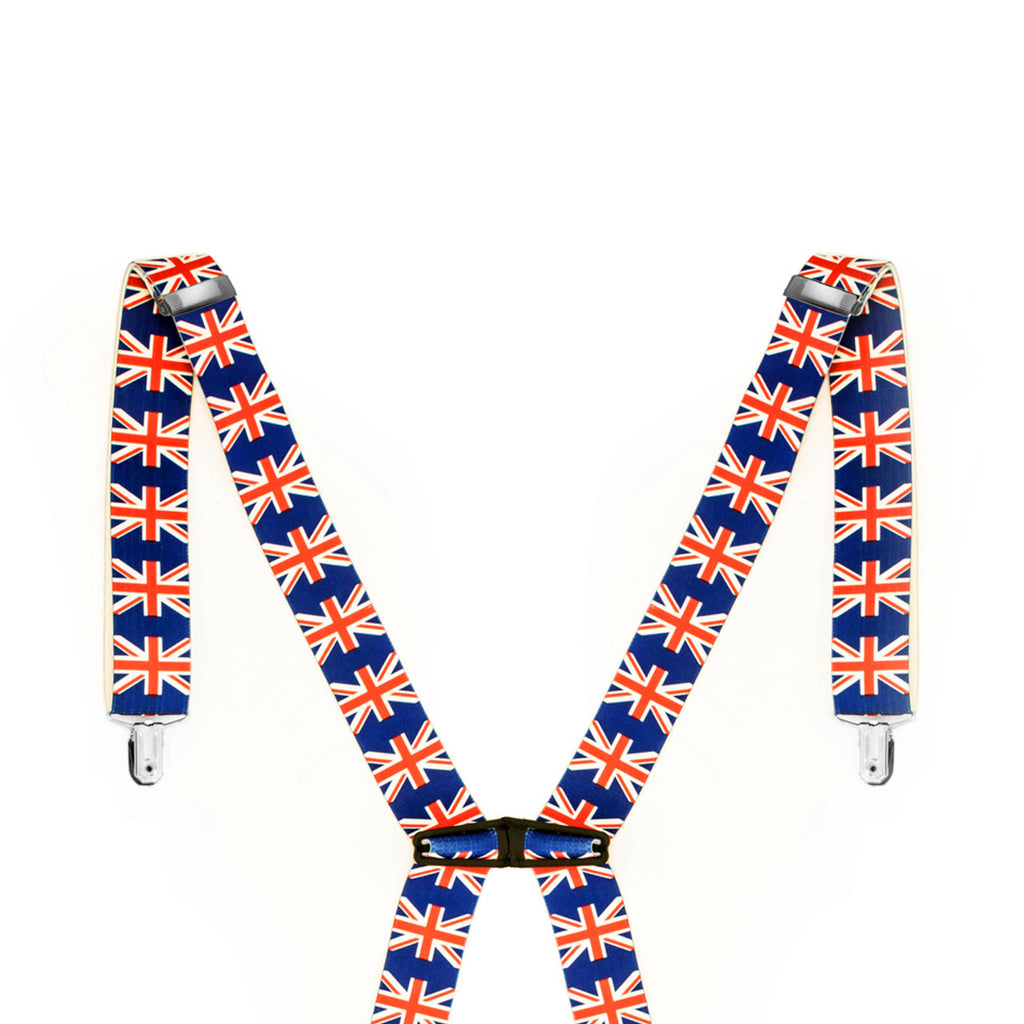 X-Shaped Union Jack Braces with Clip On - 35mm