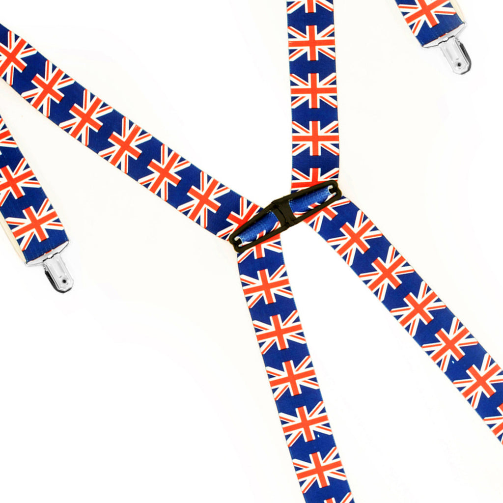 X-Shaped Union Jack Braces with Clip On - 35mm