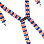 X-Shaped Union Jack Braces with Clip On - 35mm