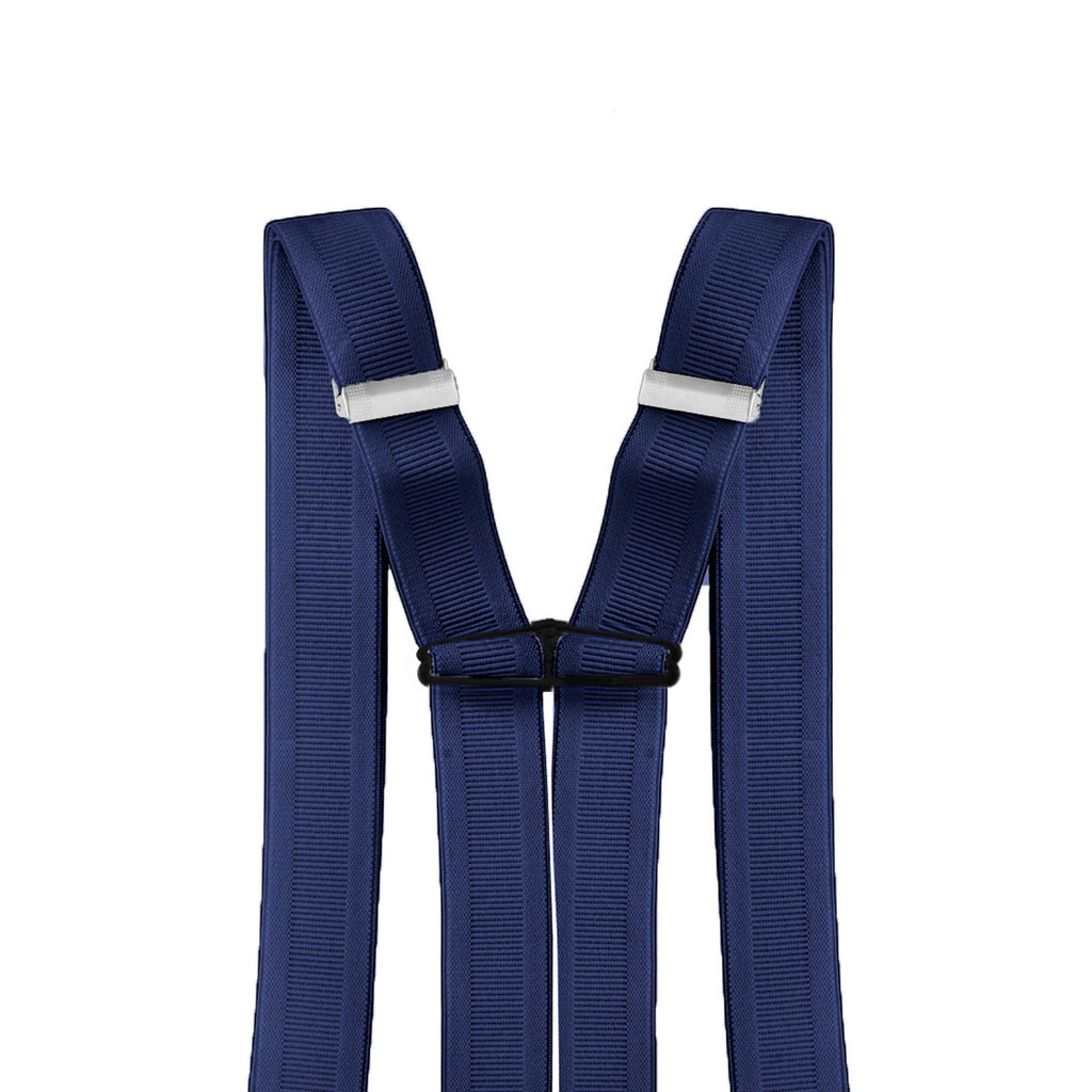 X-Shaped Navy Blue Braces with Clip On - 35mm