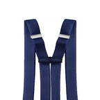 X-Shaped Navy Blue Braces with Clip On - 35mm