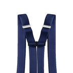 X-Shaped Navy Blue Braces with Clip On - 35mm
