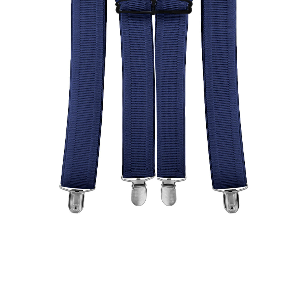 X-Shaped Navy Blue Braces with Clip On - 35mm