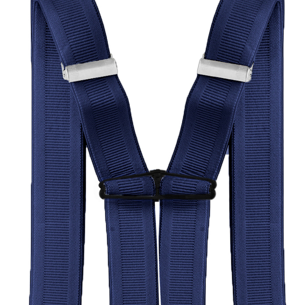 X-Shaped Navy Blue Braces with Clip On - 35mm