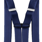 X-Shaped Navy Blue Braces with Clip On - 35mm