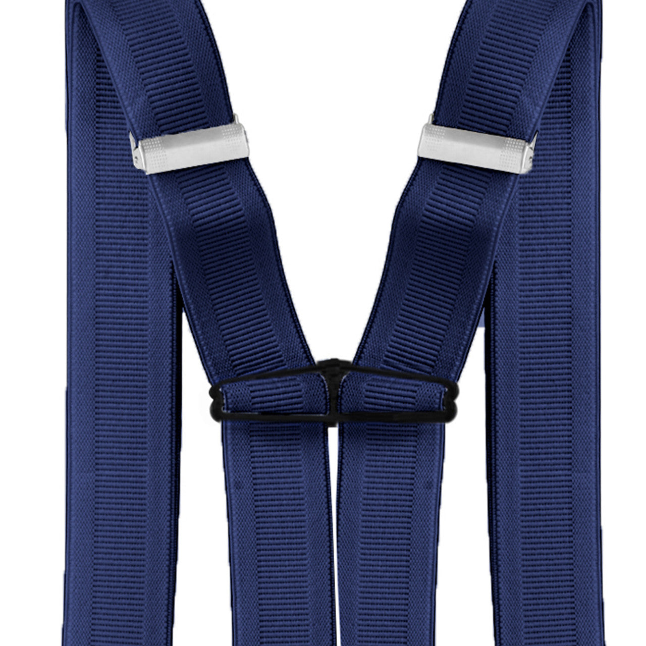 X-Shaped Navy Blue Braces with Clip On - 35mm