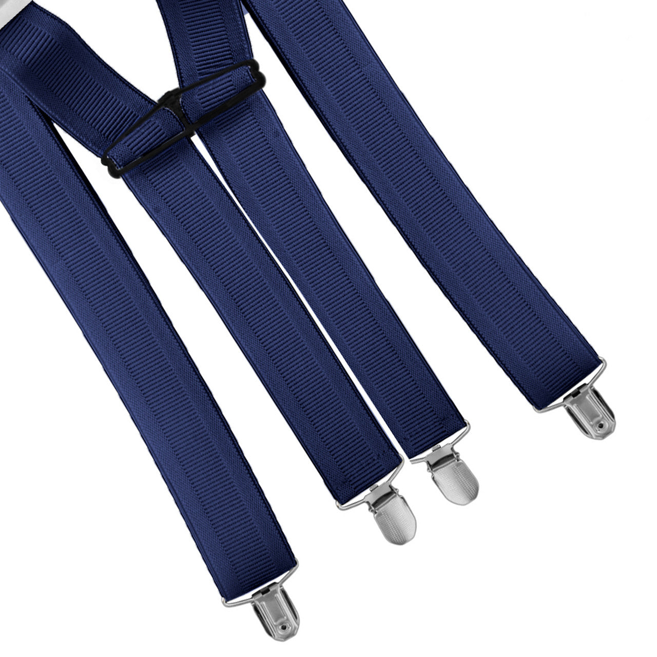 X-Shaped Navy Blue Braces with Clip On - 35mm