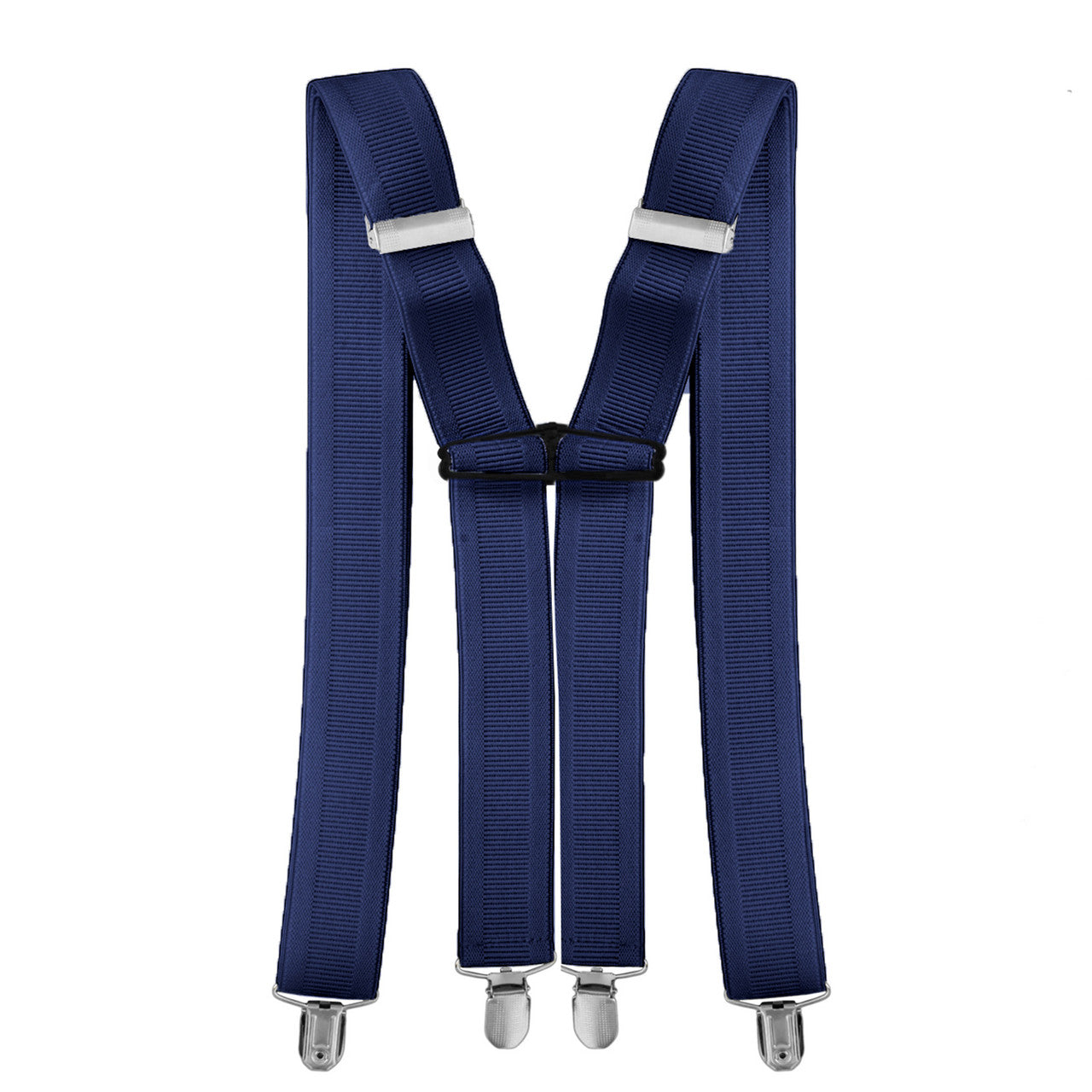 X-Shaped Navy Blue Braces with Clip On - 35mm