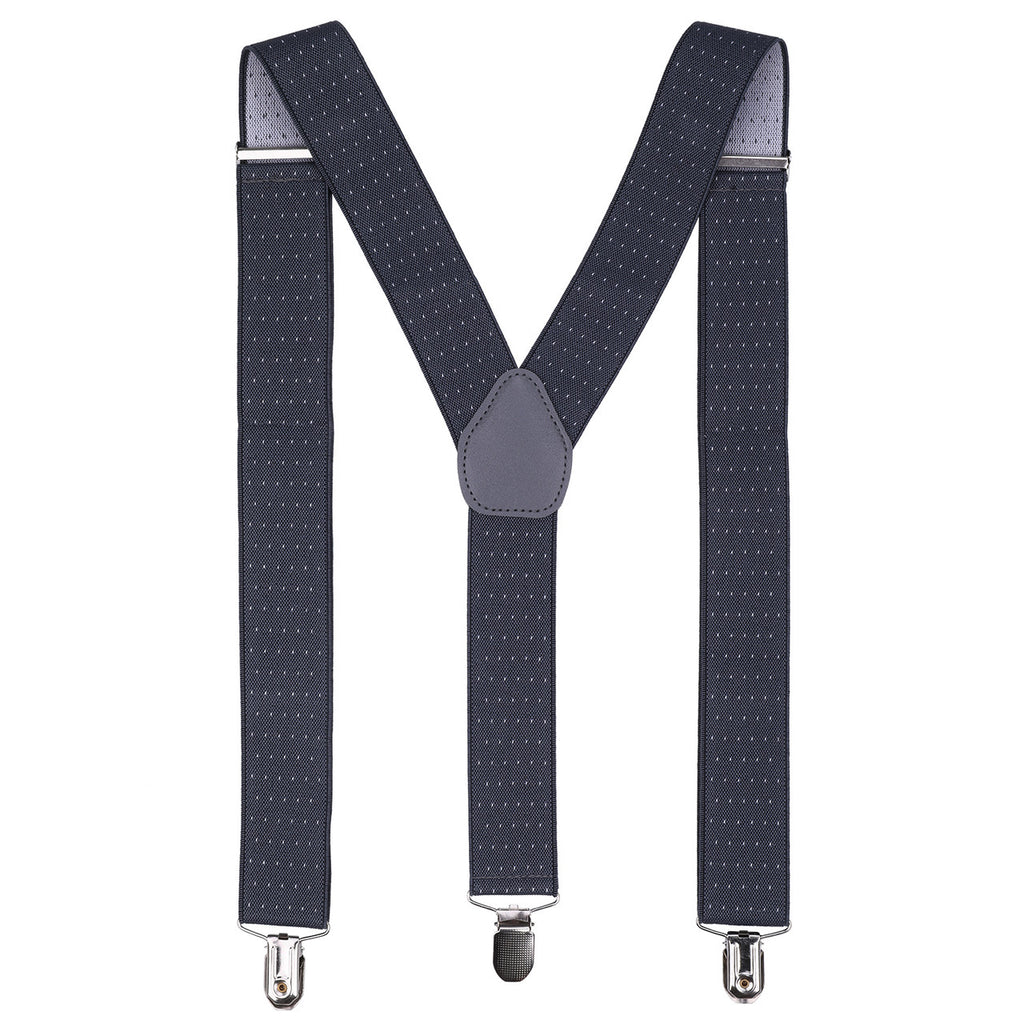 Grey and White Dot Braces with Clip On - 35mm