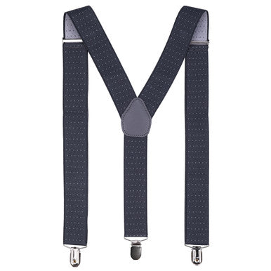 Grey and White Dot Braces with Clip On - 35mm