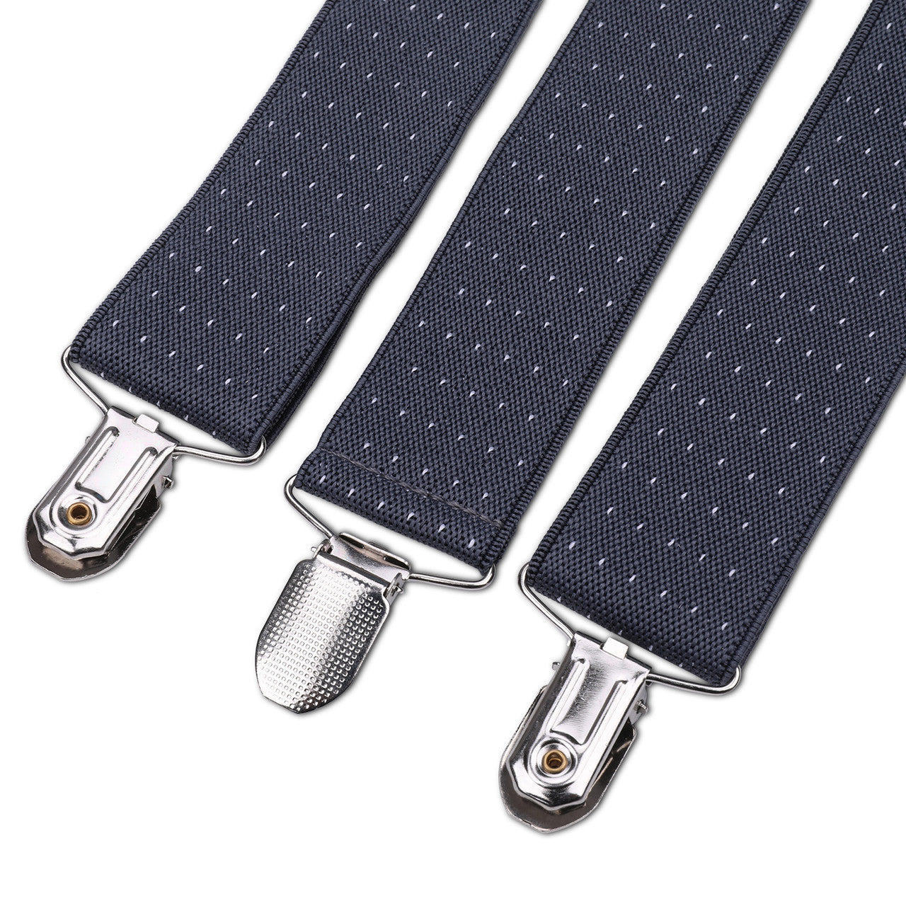 Grey and White Dot Braces with Clip On - 35mm