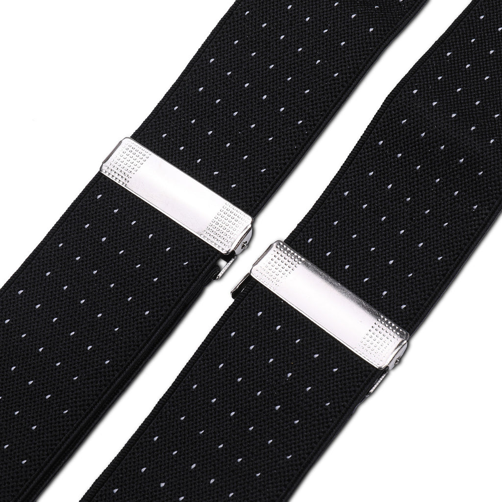 Black and White Dot Braces with Clip On - 35mm