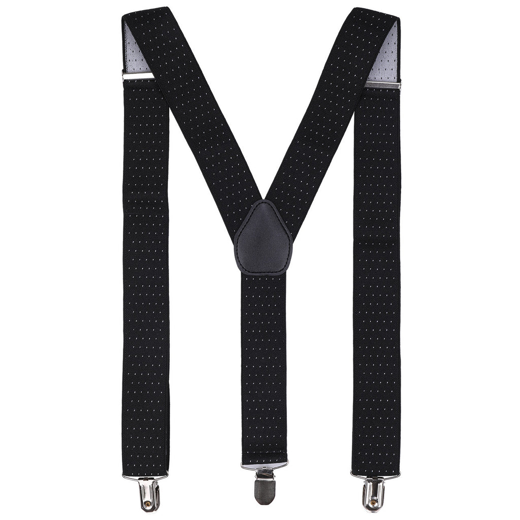 Black and White Dot Braces with Clip On - 35mm