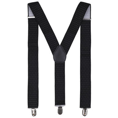 Black and White Dot Braces with Clip On - 35mm