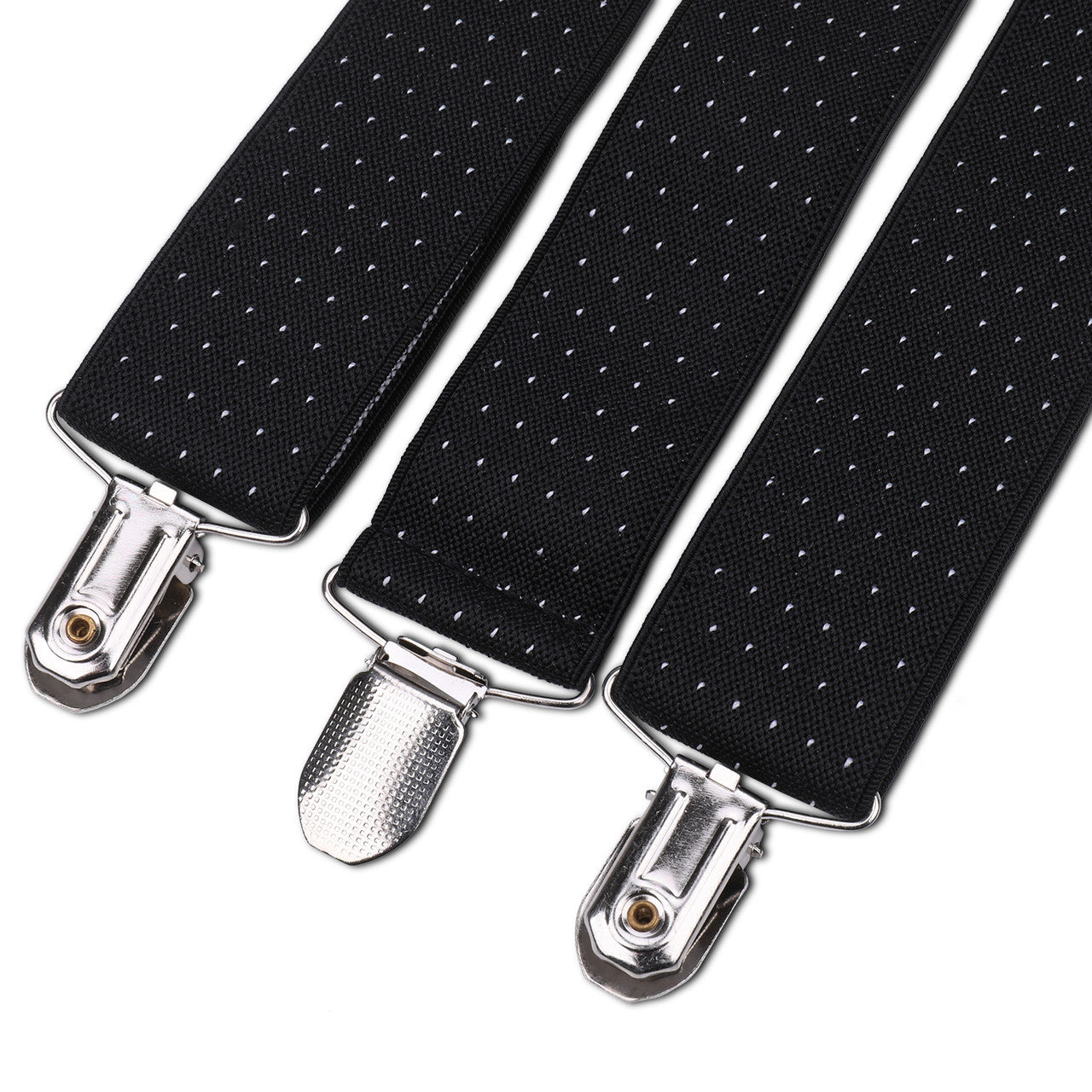 Black and White Dot Braces with Clip On - 35mm