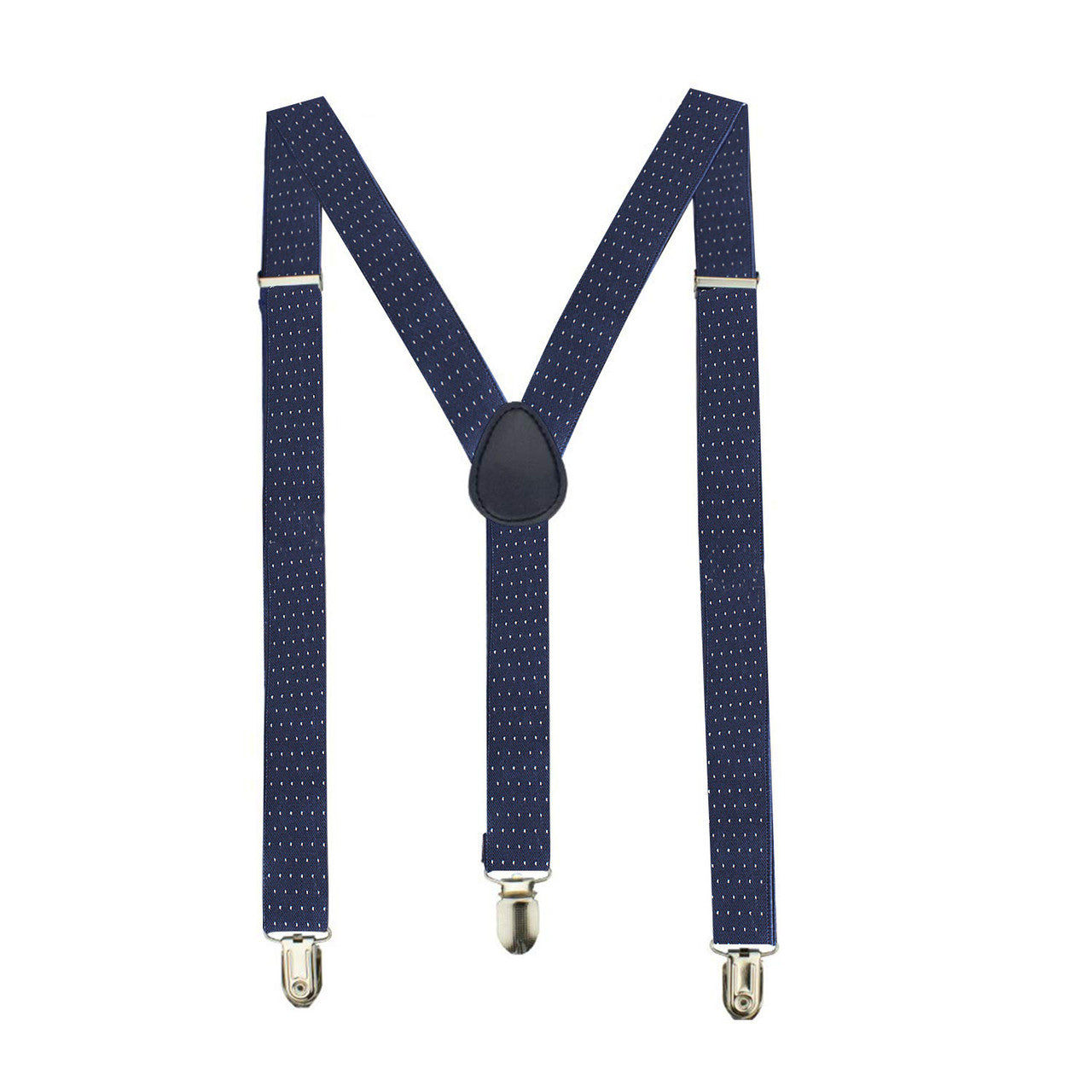 Navy and White Dot Braces with Clip On - 35mm