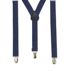 Navy and White Dot Braces with Clip On - 35mm