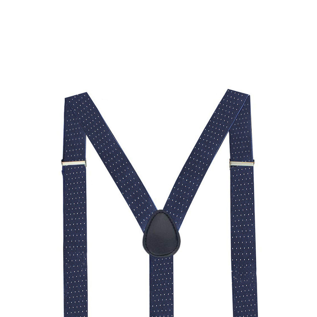 Navy and White Dot Braces with Clip On - 35mm