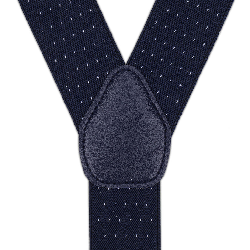 Navy and White Dot Braces with Clip On - 35mm