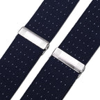 Navy and White Dot Braces with Clip On - 35mm