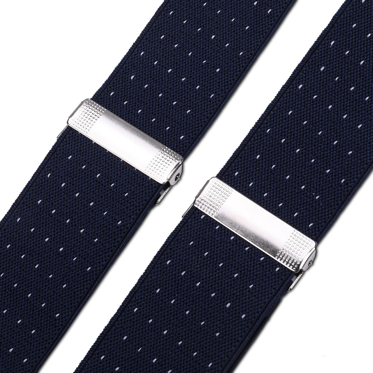 Navy and White Dot Braces with Clip On - 35mm