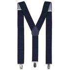 Navy and White Dot Braces with Clip On - 35mm