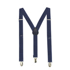 Navy and White Dot Braces with Clip On - 35mm