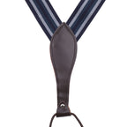 Navy Striped Braces with Clip On - 35mm