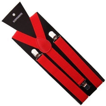 Red Braces with Clip On - 35mm