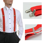Red Braces with Clip On - 35mm