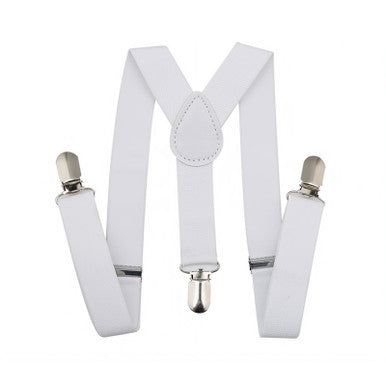 White Braces with Clip On - 35mm