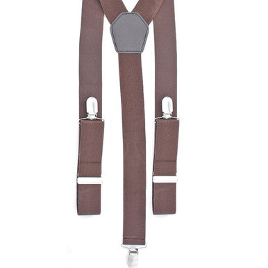 Chocolate Brown Braces with Clip On - 35mm