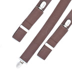 Chocolate Brown Braces with Clip On - 35mm