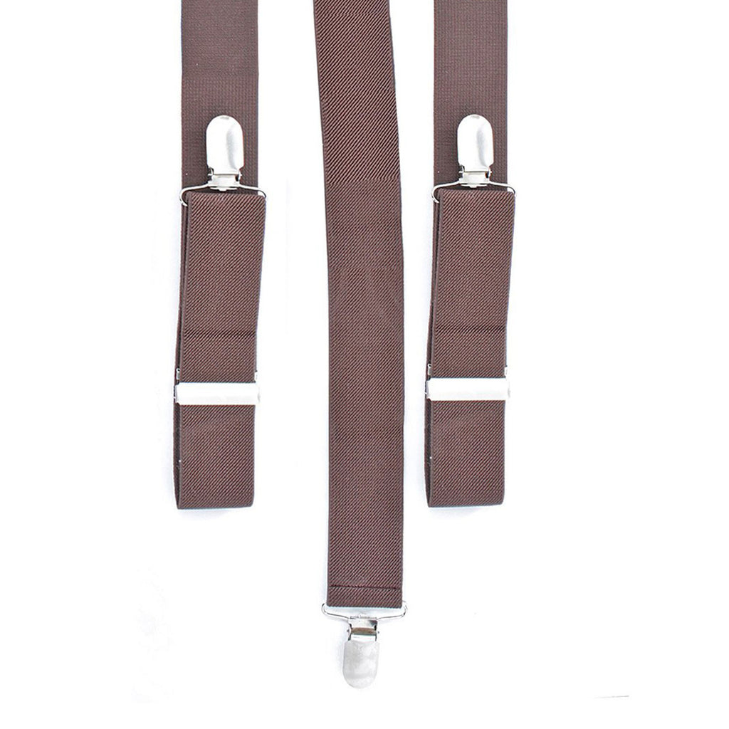 Chocolate Brown Braces with Clip On - 35mm