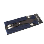 Men’s Adjustable Braces Y Shape Heavy Duty Clip On Suspenders for Trousers Jeans Navy Blue 35mm