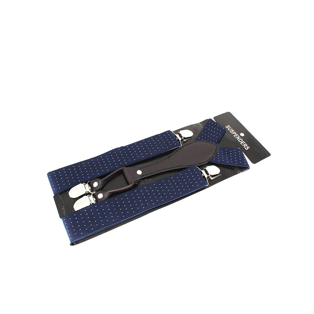 Men’s Adjustable Braces Y Shape Heavy Duty Clip On Suspenders for Trousers Jeans Navy Blue 35mm