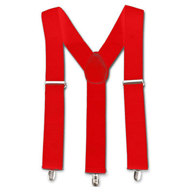 Red Braces with Clip On - 50mm