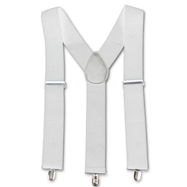 White Braces with Clip On - 50mm