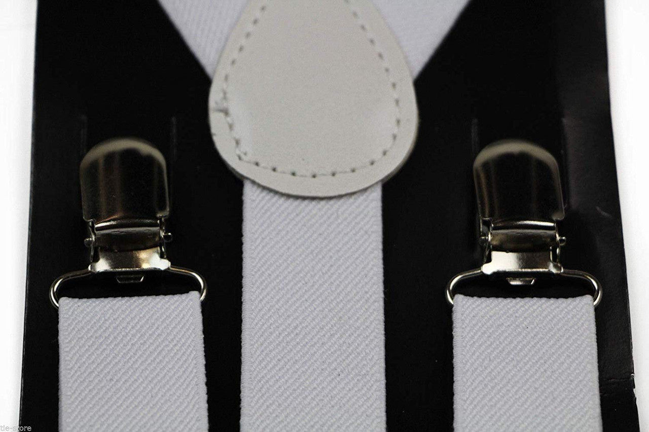 White Braces with Clip On - 50mm