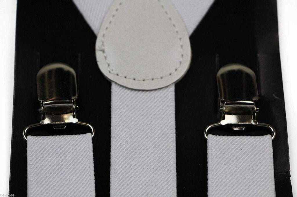 White Braces with Clip On - 50mm